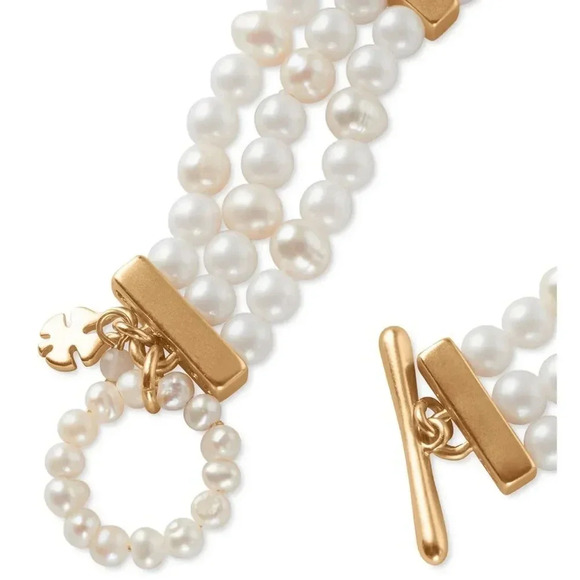 Lucky Brand Gold-Tone Imitation Pearl MultiStrand Bracelet - Picture 2 of 2